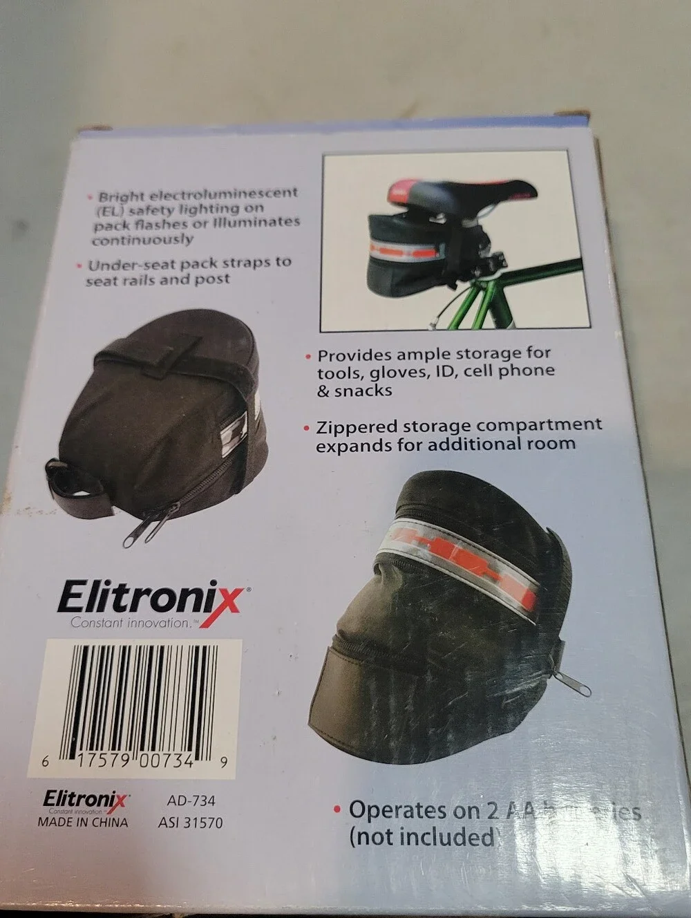 Eletronix Bicycle Saddle Bag Under Seat 3D Shell Cycling Seat Pack Black